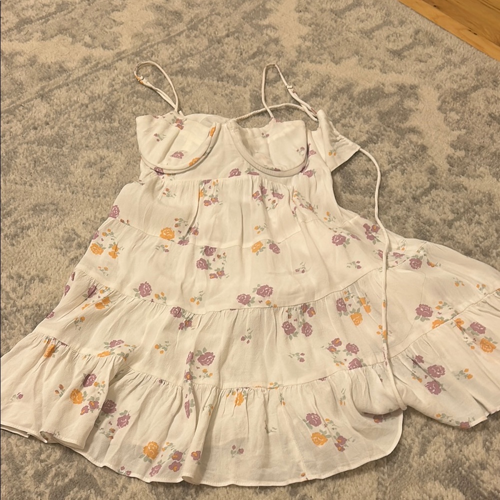 Floral White Mini Dress